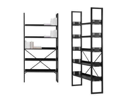 Metal bookshelf 5 shelves 31x100x200h