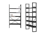 LEONARDO 100 | Libreria metallica  5 ripiani Nero Bianco