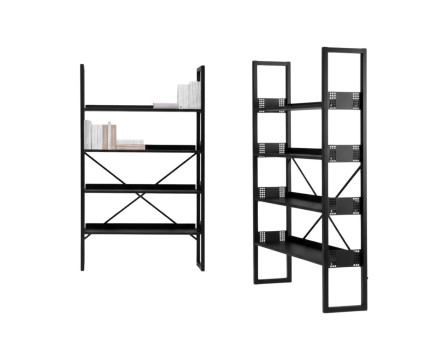 Metal bookshelf  4  shelves 31x100x166h
