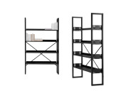 ATENEO 100| Libreria metallica  4 ripiani Nero Bianco