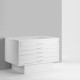 DOMUS | PLUS A1 5-Drawer Cabinet with Glass Top Black -White DOMUS | PLUS A1 5-Drawer Cabinet with Glass Top Black -White