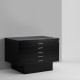 DOMUS | PLUS A1 5-Drawer Cabinet with Glass Top Black -White DOMUS | PLUS A1 5-Drawer Cabinet with Glass Top Black -White