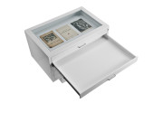 DOMUS | PLUS A1 5-Drawer Cabinet with Glass Top Black -White